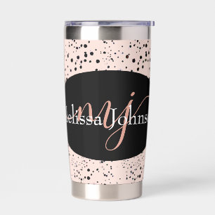 Elegant Rose Gold lettering on Black    Thermal Tu Insulated Tumbler