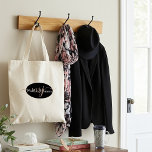 Elegant Rose Gold lettering on Black    Tote Bag<br><div class="desc">Elegant rose gold lettering on black,  custom logo,  edit initials (between blocks)and name</div>