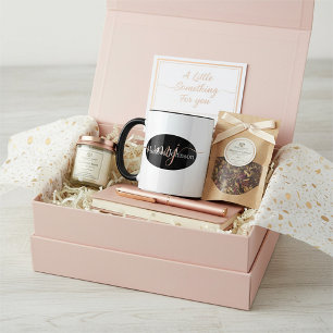 Elegant Rose Gold lettering on Black & white Mug