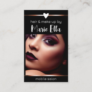 Elegant Rose Gold Lines Photo QR Code Template Business Card