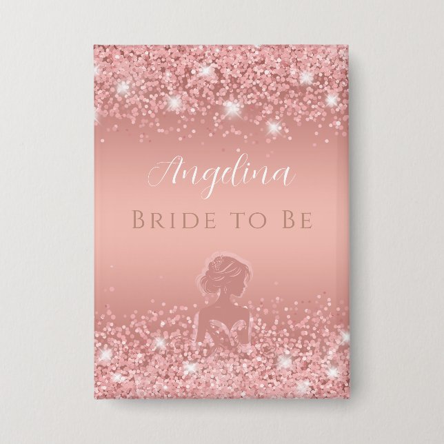 Elegant Rose Gold Luxe Shimmer Bridal Shower  (Front)