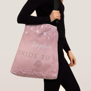 Elegant Rose Gold Luxe Shimmer Bridal Shower Crossbody Bag