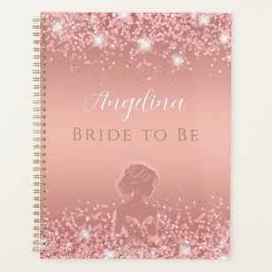 Elegant Rose Gold Luxe Shimmer Bridal Shower Planner