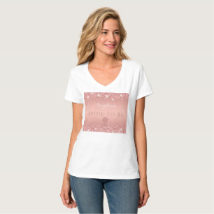 Elegant Rose Gold Luxe Shimmer Bridal Shower  T-Shirt