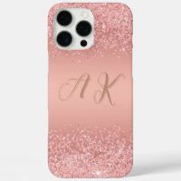 Elegant Rose Gold Luxe Shimmer Monogram