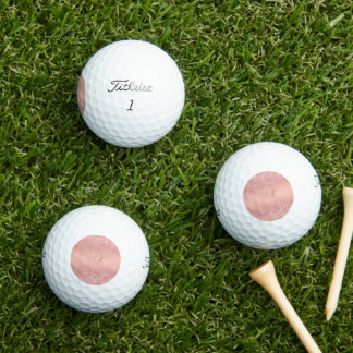 Elegant Rose Gold Luxe Shimmer Monogram Golf Balls