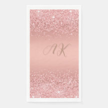 Elegant Rose Gold Luxe Shimmer Monogram
