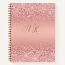 Elegant Rose Gold Luxe Shimmer Monogram