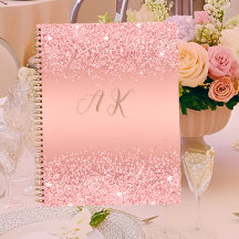 Elegant Rose Gold Luxe Shimmer Monogram