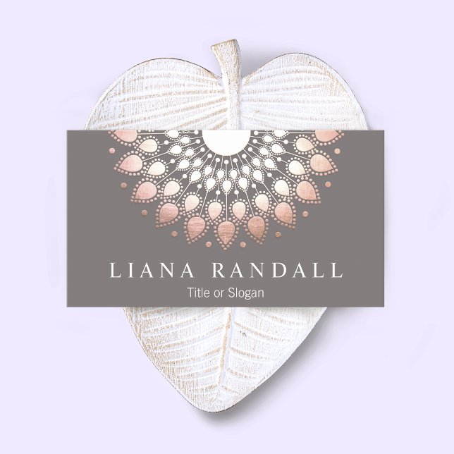 Elegant Rose Gold Mandala Business Card (Creator Uploaded)