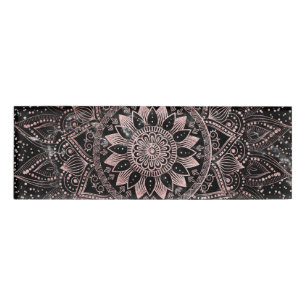 Elegant rose gold mandala dots and marble artwork. name tag