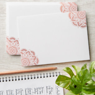 Elegant Rose Gold Mandala Flower Envelope