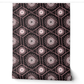 Elegant Rose Gold Mandala Geometric Wallpaper