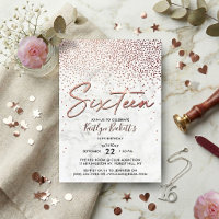 Elegant Rose Gold & Marble 16th Birthday