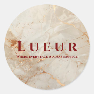 Elegant Rose Gold Marble Beauty Salon Professional Classic Round Sticker