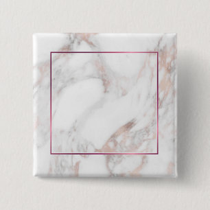 Elegant Rose Gold Marble Custom Blank Template 15 Cm Square Badge