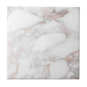 Elegant Rose Gold Marble Customizable Template Tile