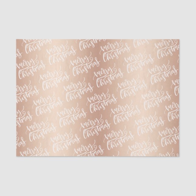 Elegant Rose Gold Merry Christmas Tissue Paper (Front)