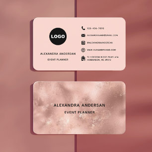 Elegant Rose Gold Metal Professional Business Card