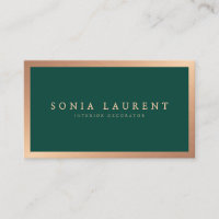 Elegant rose gold metallic forest green minimalist