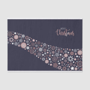 Elegant rose gold metallic snowflakes xmas tissue paper