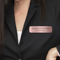 Elegant Rose Gold Metallic Style Business Employee