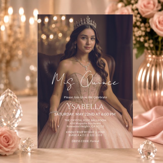 Elegant Rose Gold Mis Quince Invitation (Creator Uploaded)
