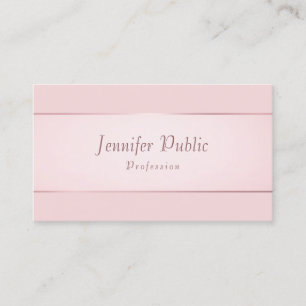 Elegant Rose Gold Modern Handwritten Script Trendy Business Card