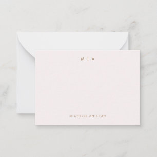 Elegant Rose Gold Modern Monogram Classic Custom   Card