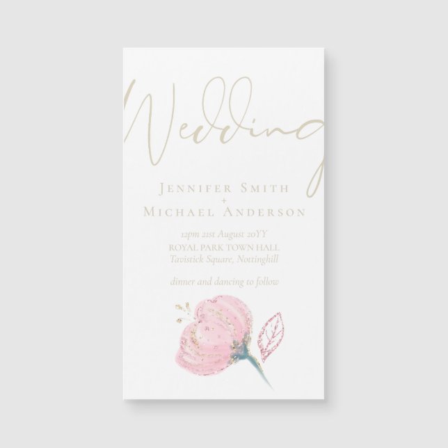 Elegant Rose Gold Modern Wedding Sparkle (Front)