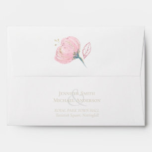 Elegant Rose Gold Modern Wedding Sparkle Envelope