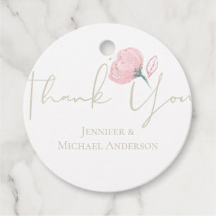 Elegant Rose Gold Modern Wedding Sparkle Favour Tags
