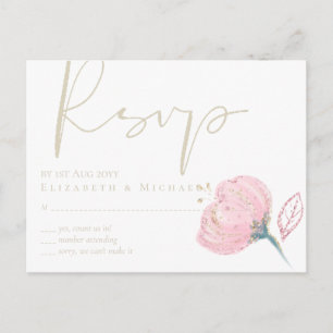Elegant Rose Gold Modern Wedding Sparkle Postcard