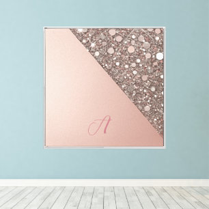 Elegant Rose Gold Monogram Canvas Print