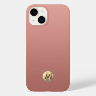 Elegant Rose Gold Monogram Case-Mate iPhone 14 Case