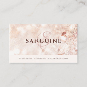 Elegant Rose Gold Monogram Glitter Bokeh Business Card
