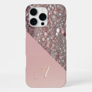 Elegant Rose Gold Monogram iPhone 16 Pro Max Case