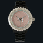Elegant Rose Gold Monogram Name Script Watch<br><div class="desc">This elegant watch with rose gold background and white monogram name initial in script is fantastic to have on this product. In addition it is designed with gold geometric lines that added beauty in its look. The best here is that you can personalise it by putting your initial name which...</div>