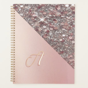 Elegant Rose Gold Monogram Planner