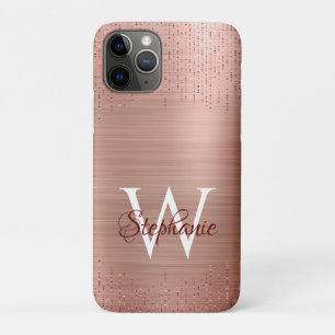 Elegant Rose Gold Monogram Sparkle Case-Mate iPhone Case