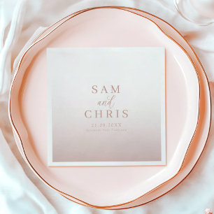 Elegant Rose Gold monogram Wedding Napkin