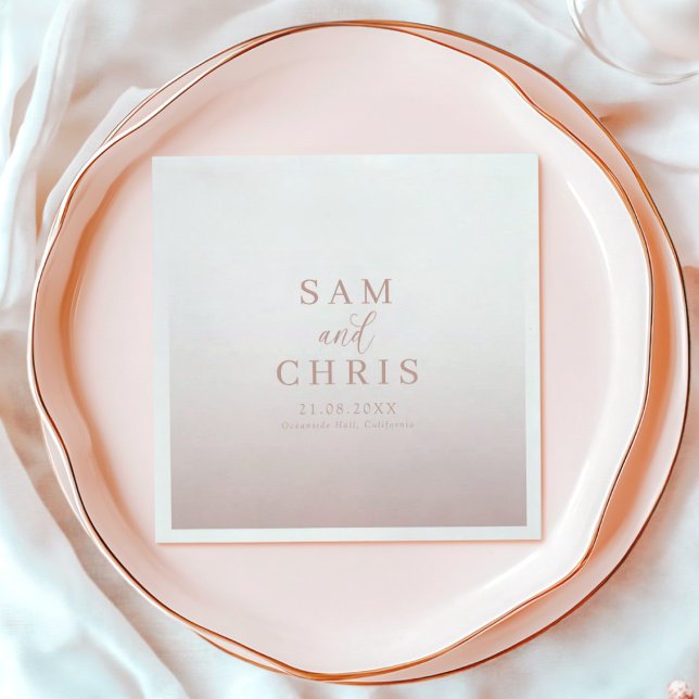 Elegant Rose Gold monogram Wedding Napkin (Creator Uploaded)