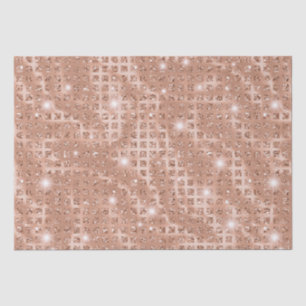 Elegant Rose Gold Mosaic Metallic Glitter Tissue Paper