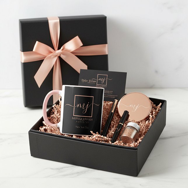 Elegant Rose Gold on Black  Mug (Creator Uploaded)