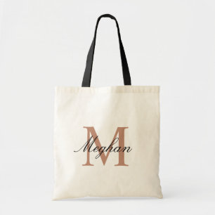 Elegant Rose Gold Personalised Monogram Tot Bag