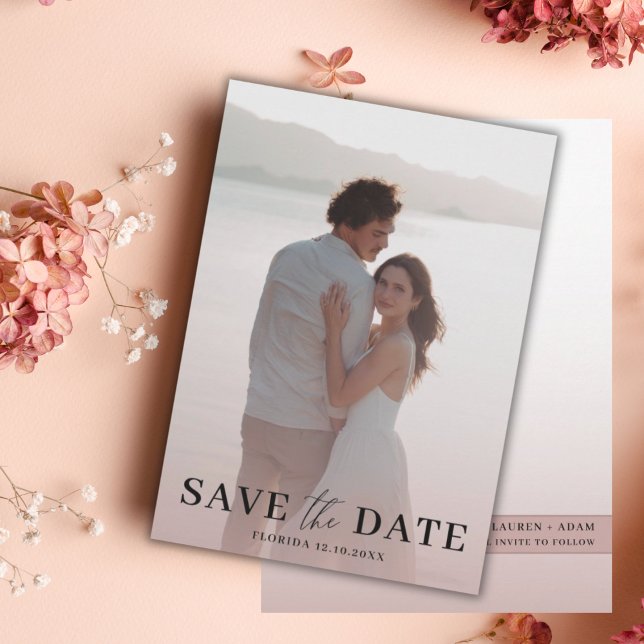 Elegant Rose Gold & Photo Save the Date  (Creator Uploaded)