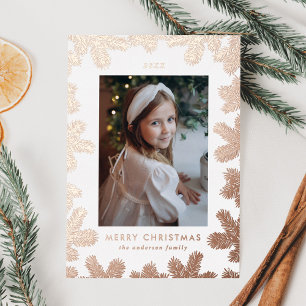 Elegant Rose Gold Pine Frame Photo