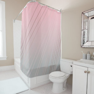 Elegant rose gold, pink & grey gradient ombre shower curtain