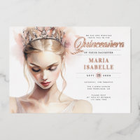 Elegant Rose Gold Pink Quinceanera Party