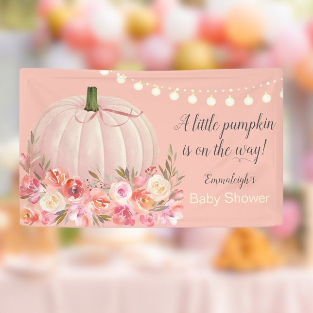 Elegant Rose Gold Pumpkin Baby Shower Banner (Creator Uploaded)